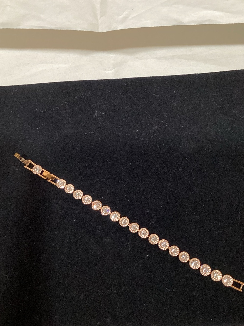 Swarovski Rose Gold Crystal Circle Link Bracelet